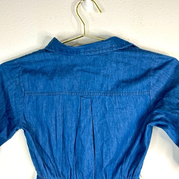 Speed Limit Girl’s Size 10 Chambray Shirt Dress Denim Roll Tab Casual School - Picture 6 of 8